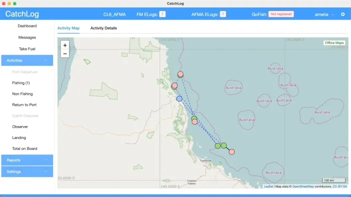 Screenshot of the CatchLog dashboard